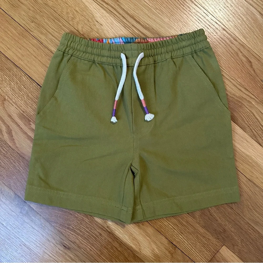 Louise Misha Paris Designer Boys 3T Bermuda Obiki Khaki Green Shorts Embroidered